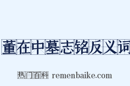 董在中墓志铭反义词是什么意思的图片